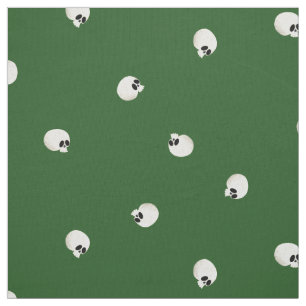 Willekeurige Schattigee Kawaii Skull Stippen Groen Stof