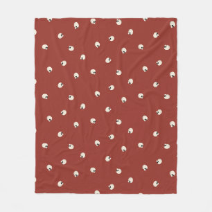 Willekeurige Schattigee Kawaii Skull Stippen rood Fleece Deken