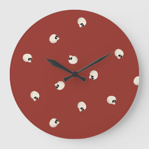 Willekeurige Schattigee Kawaii Skull Stippen rood Grote Klok
