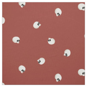Willekeurige Schattigee Kawaii Skull Stippen Rood Stof