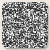 Willekeurige spots - wit op zwart drankjes onderzetter (Voorkant)