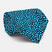 Willekeurige spots - Zwart op Sky Blue Stropdas (Opgerold)