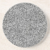 Willekeurige spots - Zwart op wit Zandsteen Onderzetter (Voorkant)