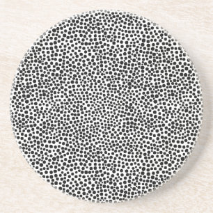 Willekeurige spots - Zwart op wit Zandsteen Onderzetter