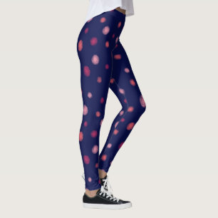 Willekeurige Stippen, magenta, roze, koraal, marin Leggings