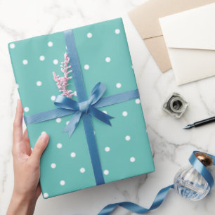 Willekeurige Stippen Patroon Blauwgroen Cadeaupapier