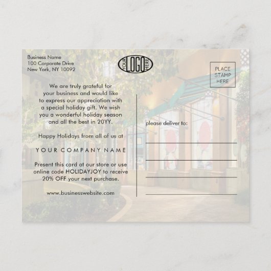 Willekeurige tekst Zakelijk Promotie 2 Foto Vakant Aankondigingskaart (Achterkant)