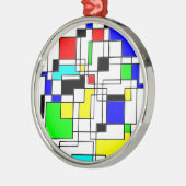 Willekeurige vierkanten Hommage aan Mondriaan Metalen Ornament (Links)