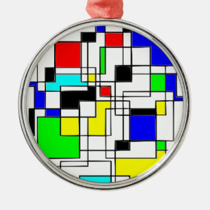 Willekeurige vierkanten Hommage aan Mondriaan Metalen Ornament