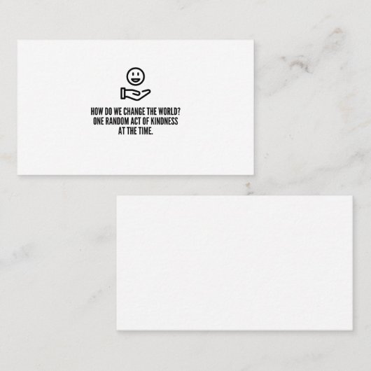 Willekeurige vriendelijkheid visitekaartje (Voorkant / Achterkant)