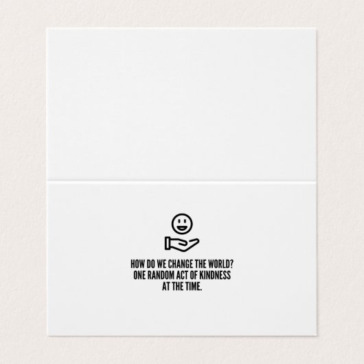 Willekeurige vriendelijkheid visitekaartje (Buitenkant ongevouwen)