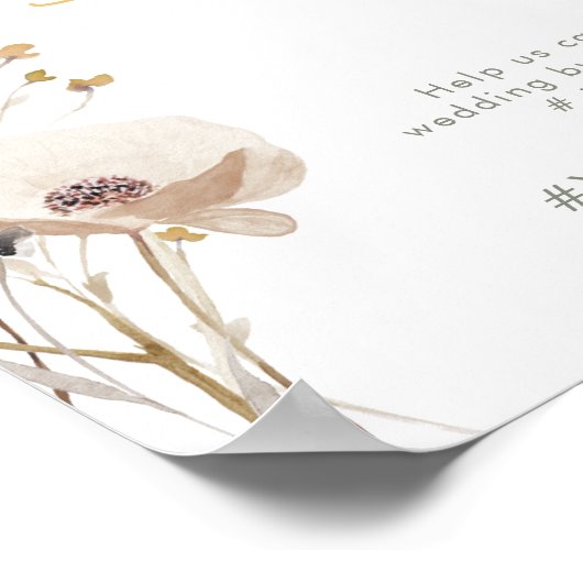 Willekeurige Wilde Bloem Oei Hashtag Poster (Hoek)