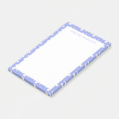 Willekeurige Witte Sterren Lichtblauw Monogram Post-it® Notes (Schuin)