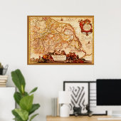 Willem Blaeu Old Rijneland Germanic Map Series Poster (Thuiskantoor)