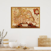 Willem Blaeu Old Rijneland Germanic Map Series Poster (Keuken)