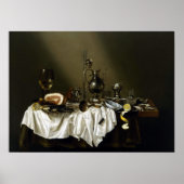 Willem Claesz Heda Banquet Piece met Ham Poster (Voorkant)