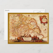 Willem Janszoon Blaeu Old German Map Collectie Briefkaart (Voorkant / Achterkant)