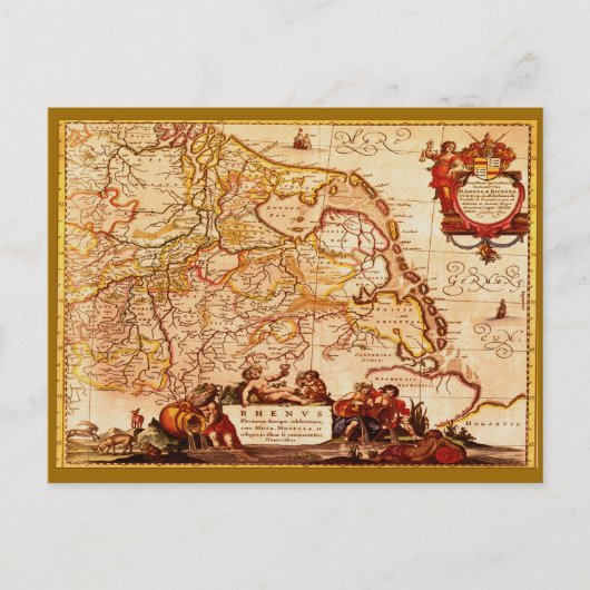 Willem Janszoon Blaeu Old German Map Collectie Briefkaart (Voorkant)