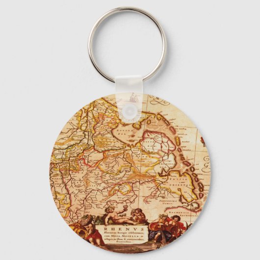 Willem Janszoon Blaeu Old German Map Collectie Sleutelhanger (Voorkant)