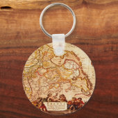 Willem Janszoon Blaeu Old German Map Collectie Sleutelhanger (Voorkant)