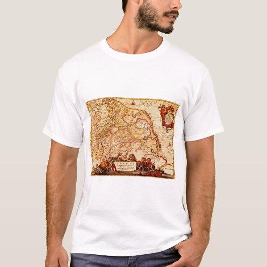 Willem Janszoon Blaeu Old German Map Collectie T-shirt (Voorkant)