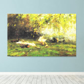 Willem Maris - Eend hemel Canvas Afdruk (Insitu (Houten vloer))