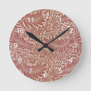 Willem Morris Red Floral Ronde Klok