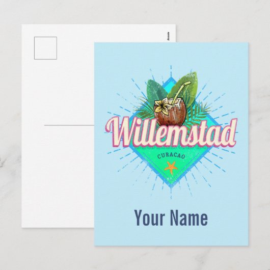 Willemstad Curacao Vacation Caribisch gebied Feestdagenkaart (Voorkant / Achterkant)