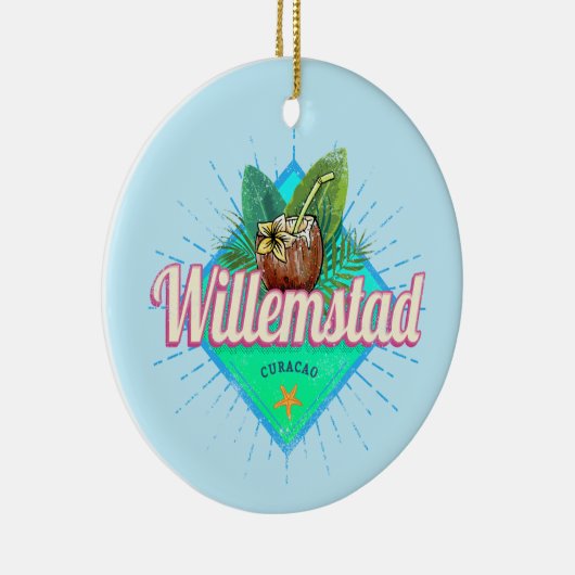 Willemstad Curacao Vacation  Caribisch gebied Keramisch Ornament (Rechts)
