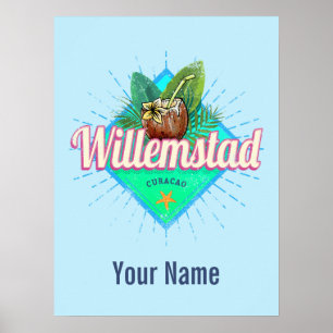 Willemstad Curacao Vacation Caribisch gebied Poster
