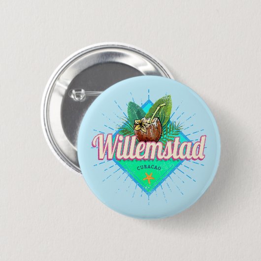 Willemstad Curacao Vacation  Caribisch gebied Ronde Button 5,7 Cm (Voorkant /achterkant)