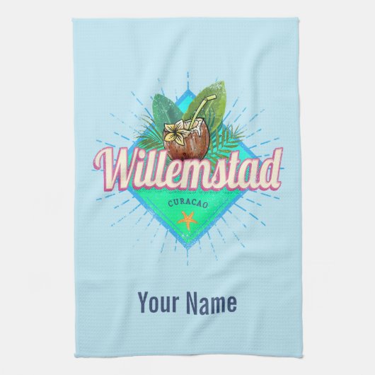 Willemstad Curacao Vacation  Caribisch gebied Theedoek (Verticaal)