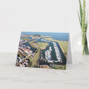 Willemstad in Nederland met moderne haven. Kaart