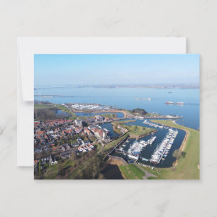 Willemstad Nederland drone overzicht. Briefkaart