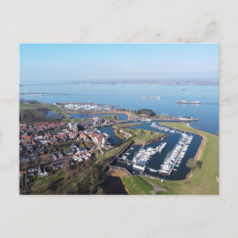 Willemstad Nederland drone overzicht. Briefkaart