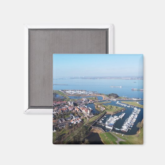 Willemstad Nederland drone overzicht. Magneet (Voorkant / Achterkant)