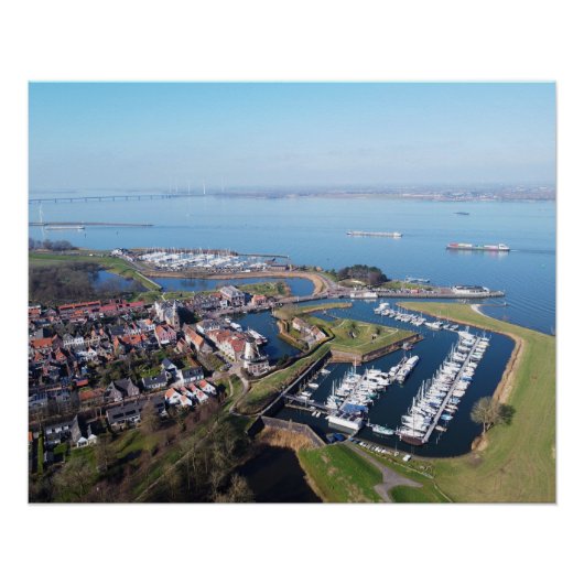 Willemstad Nederland drone overzicht. Perfect Poster (Voorkant)