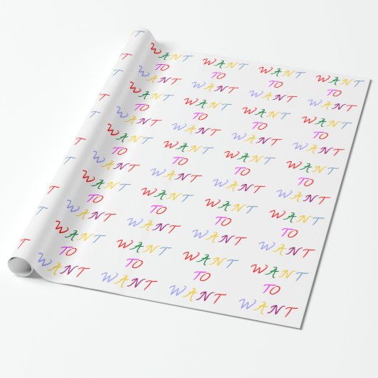 willen willen multicolor cadeaupapier (Uitgerold)