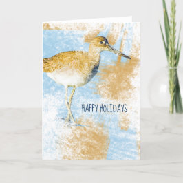 Willet Shorebird Beach Artwork Feestdagen Kaart