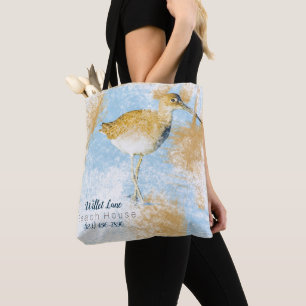 Willet Shorebird Vacation House Canvas tas