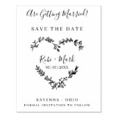 Willflower Harten en sla het Date Quote op Rubberstempel (Afrduk)