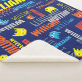 William aangepaste naam pixel gaming blauw grafisc sherpa deken (3/4)