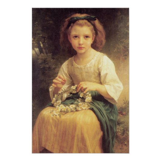 William-Adolphe Bouguereau Child Braiding a Crown Perfect Poster (Voorkant)