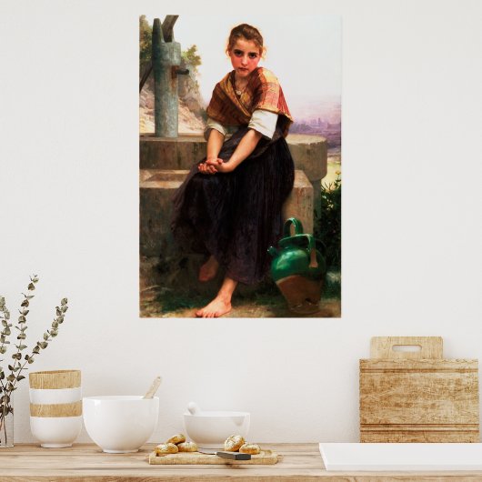William-Adolphe Bouguereau: De gebroken Pitcher Poster (Keuken)