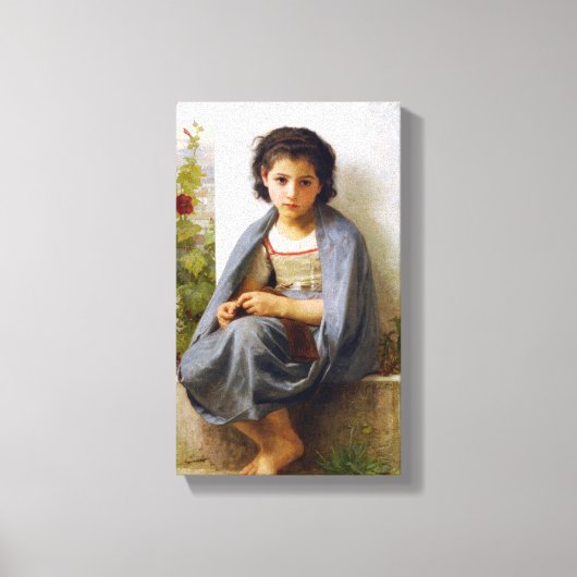 William-Adolphe Bouguereau - De kleine breier Canvas Afdruk (Voorkant)