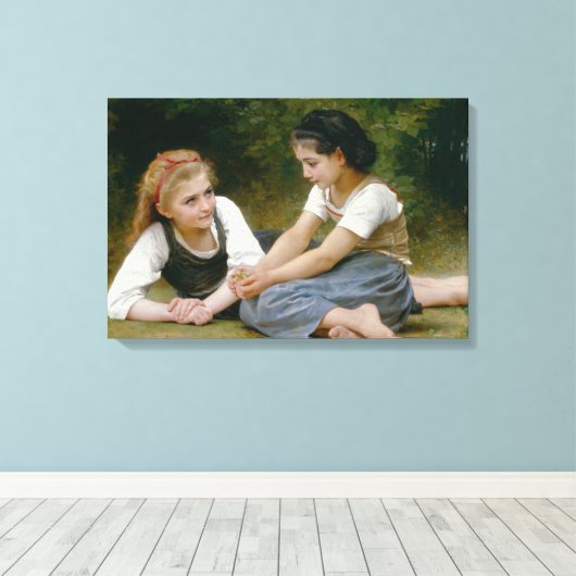 William-Adolphe Bouguereau - De Nut Gatherers Canvas Afdruk (Insitu (Houten vloer))