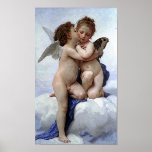 William-Adolphe Bouguereau-First Kiss Poster (Voorkant)