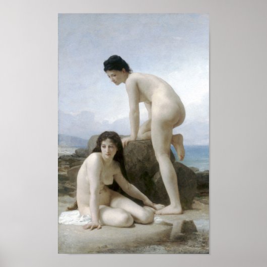 William-Adolphe Bouguereau-Les Deux Baigneuses Poster (Voorkant)