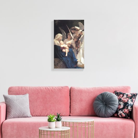 William-Adolphe Bouguereau - Liedje van de Engelen Canvas Afdruk (Insitu (Woonkamer))