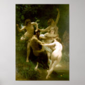 William-Adolphe Bouguereau-Nymphs en Satyr Poster (Voorkant)